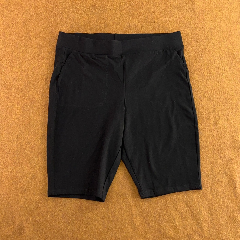 Torrid Womens 2X Black Cotton Spandex Active Pockets Bike Shorts New